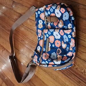 Lily Bloom Satchel floral navy multicolor used like new